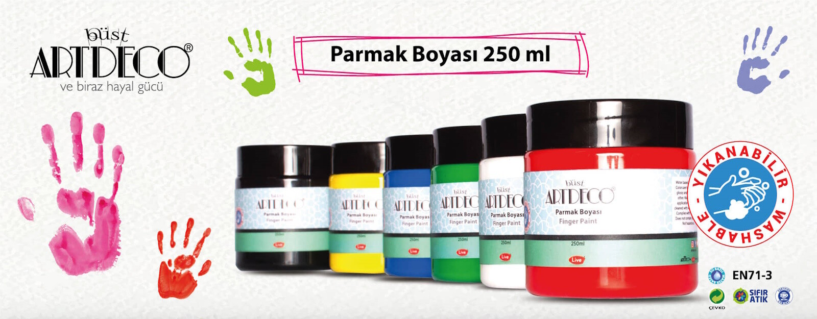 Artdeco Parmak Boyası 6 Renk x 250 ml (1)