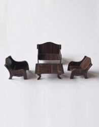 Ahşap Oturma Takımı ve Masa 1/50 1 Set - Eshel