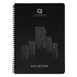 Alex Schoeller Black Notebook A4 Siyah Defter 120 gr. 60 yp. Spiralli - 1