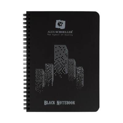 Alex Schoeller Black Notebook A5 Siyah Defter 120 gr. 60 yp. Spiralli - 1