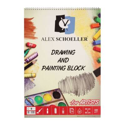 Alex Schoeller Drawing & Painting Block Dokulu Resim Defteri 220 gr. 35x50 cm. 15 Sayfa - 1