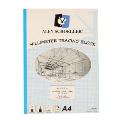 Alex Schoeller Milimetrik Aydınger Blok A4 Mavi 90/95 gr. 30 yp. - Alex Schoeller