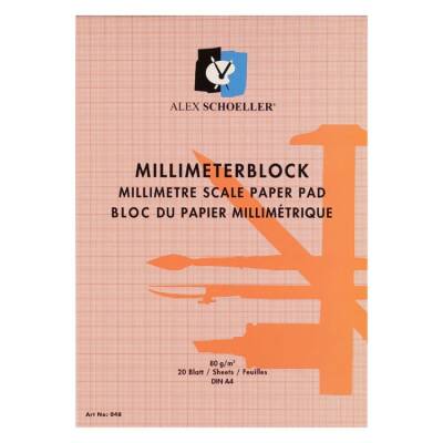 Alex Schoeller Milimetrik Blok A4 20 Sayfa Kırmızı - 1