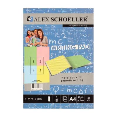 Alex Schoeller Renkli Bloknot A4 60 yp. ÇİZGİLİ - 1