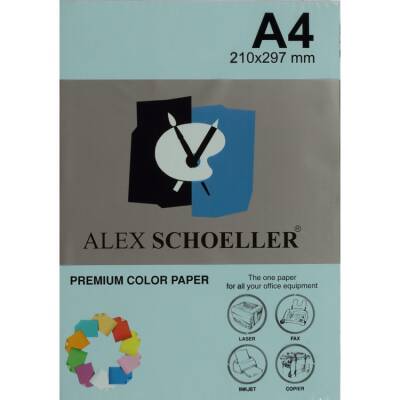 Alex Schoeller Renkli Fotokopi Kağıdı A4 500'lü Paket AÇIK MAVİ ALX-520 - 1