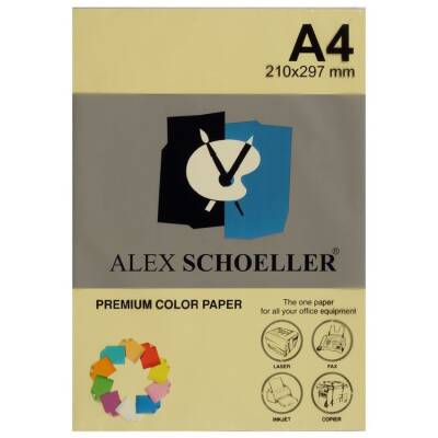 Alex Schoeller Renkli Fotokopi Kağıdı A4 500'lü Paket AÇIK SARI ALX-515 - 1