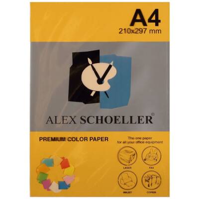 Alex Schoeller Renkli Fotokopi Kağıdı A4 500'lü Paket ALTIN SARI ALX-600 - 1