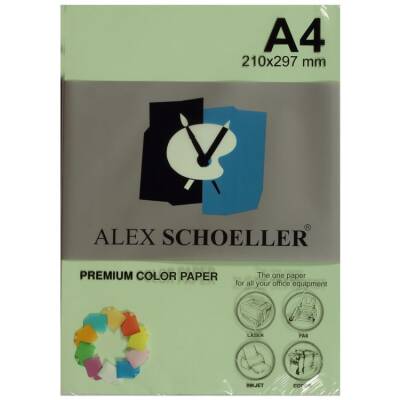 Alex Schoeller Renkli Fotokopi Kağıdı A4 500'lü Paket FISTIK YEŞİLİ ALX-530 - 1