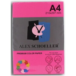Alex Schoeller Renkli Fotokopi Kağıdı A4 500'lü Paket FOSFORLU KIRMIZI ALX-750 - 1