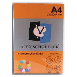 Alex Schoeller Renkli Fotokopi Kağıdı A4 500'lü Paket FOSFORLU TURUNCU ALX-771 - 1