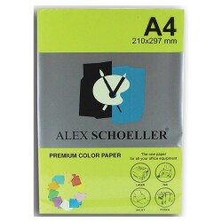 Alex Schoeller Renkli Fotokopi Kağıdı A4 500'lü Paket FOSFORLU YEŞİL ALX-721 - 1
