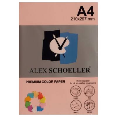 Alex Schoeller Renkli Fotokopi Kağıdı A4 500'lü Paket GÜL RENGİ ALX-540 - 1