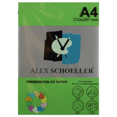 Alex Schoeller Renkli Fotokopi Kağıdı A4 500'lü Paket KOYU YEŞİL ALX-630 - 1