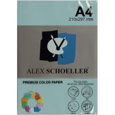Alex Schoeller Renkli Fotokopi Kağıdı A4 500'lü Paket MAVİ ALX-580 - 1