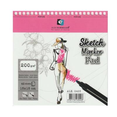 Alex Schoeller Sketch Marker Pad Spiralli 15x15 cm 200 gr 40 yp - 1