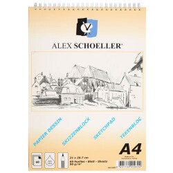 Alex Schoeller Spralli Eskiz Çizim Blok 90 gr. A4 60 Sayfa - 1