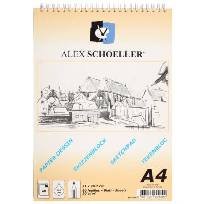 Alex Schoeller Spralli Eskiz Çizim Blok 90 gr. A4 60 Sayfa - 1