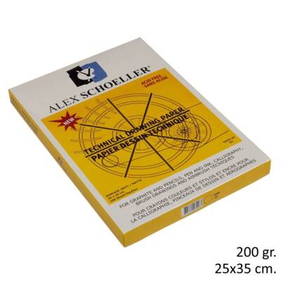 Alex Schoeller Teknik Resim Kağıdı 200 gr. 25x35 cm. 100'lü Paket - 1