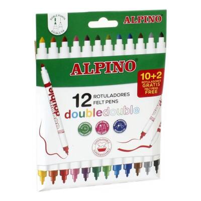 Alpino Çift Yönlü Keçeli Kalem 12 Renk - 1