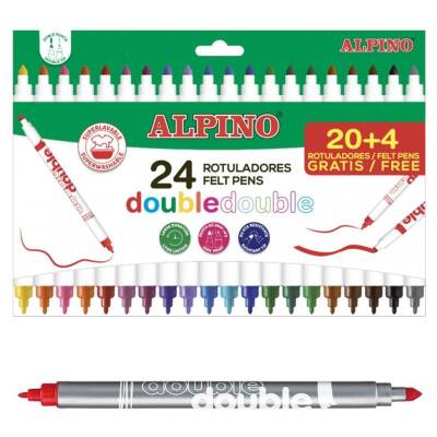 Alpino Çift Yönlü Keçeli Kalem 24 Renk - 1