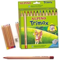 Alpino Trimax Üçgen Şekilli Jumbo Kuru Boya 12 Renk - 1