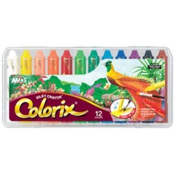 Amos Colorix Silky Crayon Üçü Bir Arada Boya 12 Renk - 1