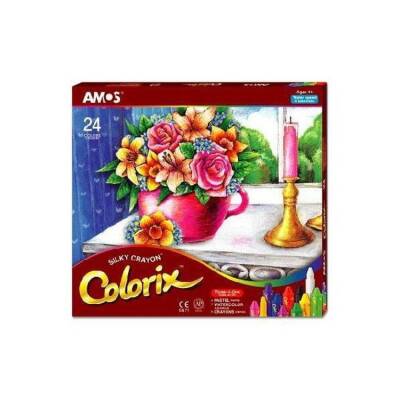 Amos Colorix Silky Crayon Üçü Bir Arada Boya 24 Renk Karton Kutu - 1