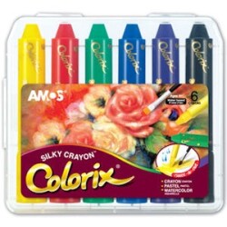 Amos Colorix Silky Crayon Üçü Bir Arada Boya 6 Renk - 1