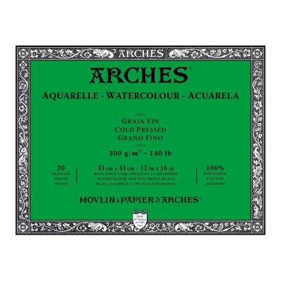 Arches Suluboya Blok Cold Press Natural White 185 gr 31x41 cm 20 Sayfa - 1