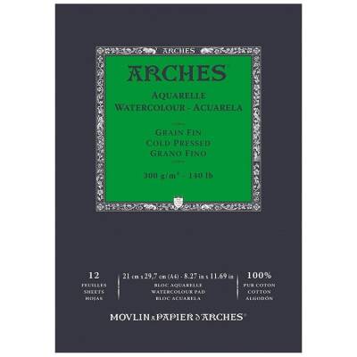 Arches Suluboya Defteri Cold Press Natural White 300 gr A4 12 Sayfa - 1
