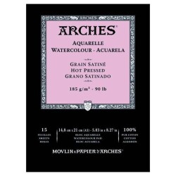 Arches Suluboya Defteri Hot Press Natural White 185 gr A5 15 Sayfa - 1