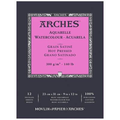 Arches Suluboya Defteri Hot Press Natural White 300 gr 23x31 cm 12 Sayfa - 1