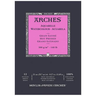 Arches Suluboya Defteri Hot Press Natural White 300 gr A4 12 Sayfa - 1
