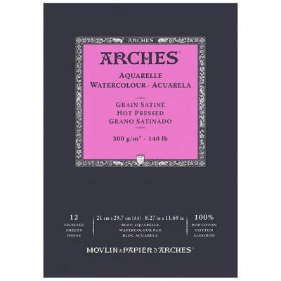 Arches Suluboya Defteri Hot Press Natural White 300 gr A4 12 Sayfa - 1