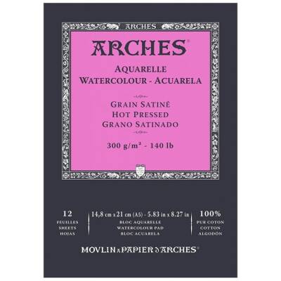 Arches Suluboya Defteri Hot Press Natural White 300 gr A5 12 Sayfa - 1