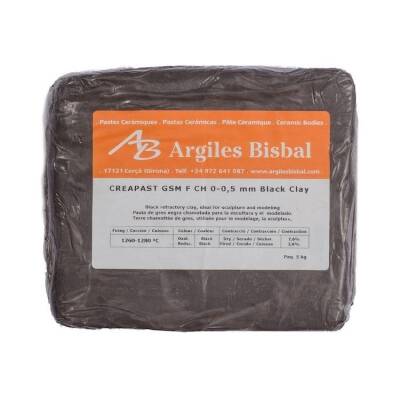 Argiles Bisbal Creapast GSM F CH 0-0,5 mm Black Clay 5 kg Model Kili - 1