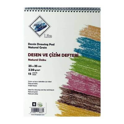 Art Liva Lite Multi Teknik Desen ve Çizim Defteri 220 gr 15 yp 25x35 cm - 1