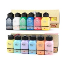 Artdeco Akrilik Boya 12x75ml Set - Canlı ve Pastel Renkler - 1