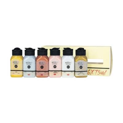 Artdeco Akrilik Boya 6x75ml Set - Metalik Renkler - 1