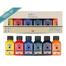 Artdeco Akrilik Boya 6x75ml Set - Simli Renkler - 1