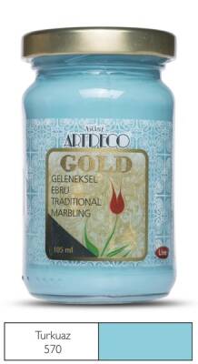Artdeco Gold Geleneksel Ebru Boyası 105ml Turkuvaz 570 S.2 - 1