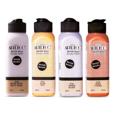 Artdeco Metalik Akrilik Boya 4 Renk x 140 ml SET - 1