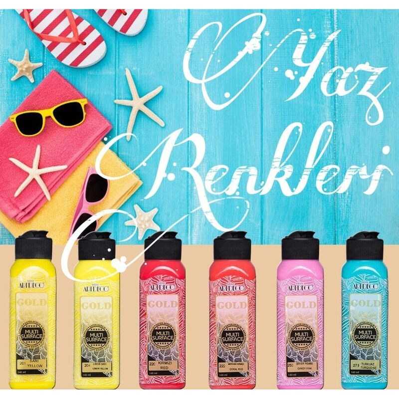 Artdeco Multi Surface Akrilik Boya 140 ml x 6 Renk Set Yaz Multi