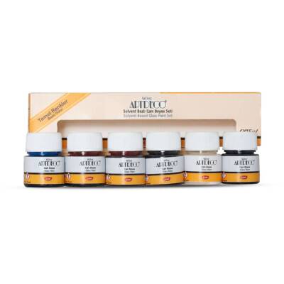 Artdeco Solvent Bazlı Cam Vitray Boyası 6 Renk x 15 ml Temel Renkler - 1