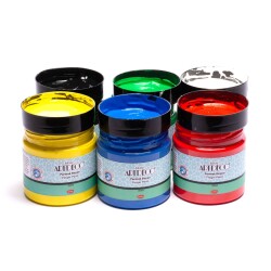 Artdeco Yıkanabilir Parmak Boyası 6 Renk x 250 ml Kavanoz (Pratik Kullanım) - 1