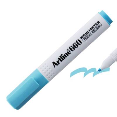 Artline 660 Fosforlu Kalem Pastel Mavi - 1