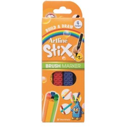 Artline Stix Brush Marker 4 Renk Esnek Uçlu Keçeli Kalem - 1