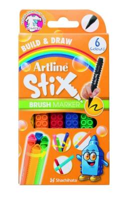 Artline Stix Brush Marker 6 Renk Esnek Uçlu Keçeli Kalem - 1