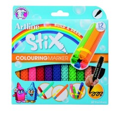 Artline Stix Colouring Marker 12 Renk Keçeli Kalem - 1