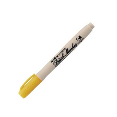 Artline Supreme Brush Marker Esnek Fırça Uçlu Kalem Fosforlu Sarı - 1